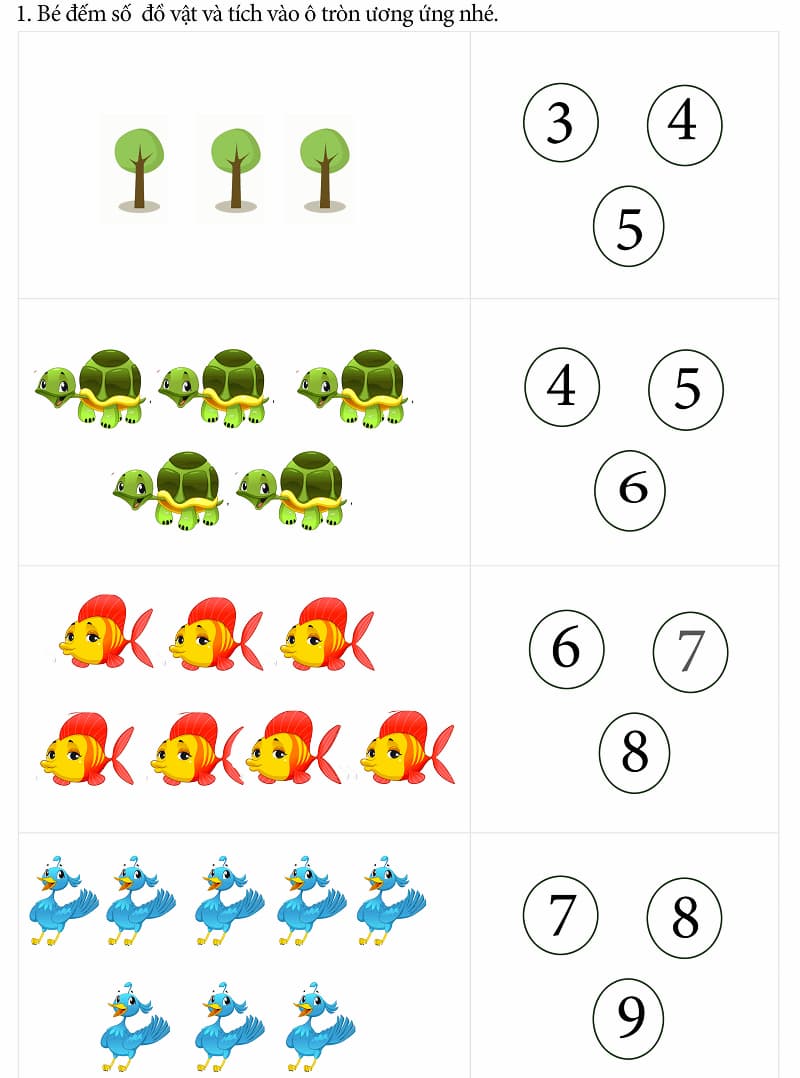 Giúp học sinh học tốt dạng bài tập đếm số hình môn Toán ở lớp 1