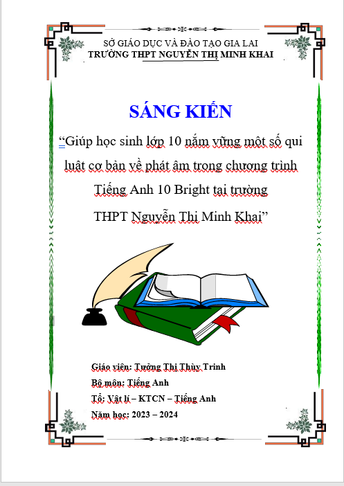 “Đổi mới trong kiểm tra đánh giá theo hướng tiếp cận năng lực học sinh môn Tiếng Anh 11 tại trường THPT Nguyễn Thị Minh Khai"