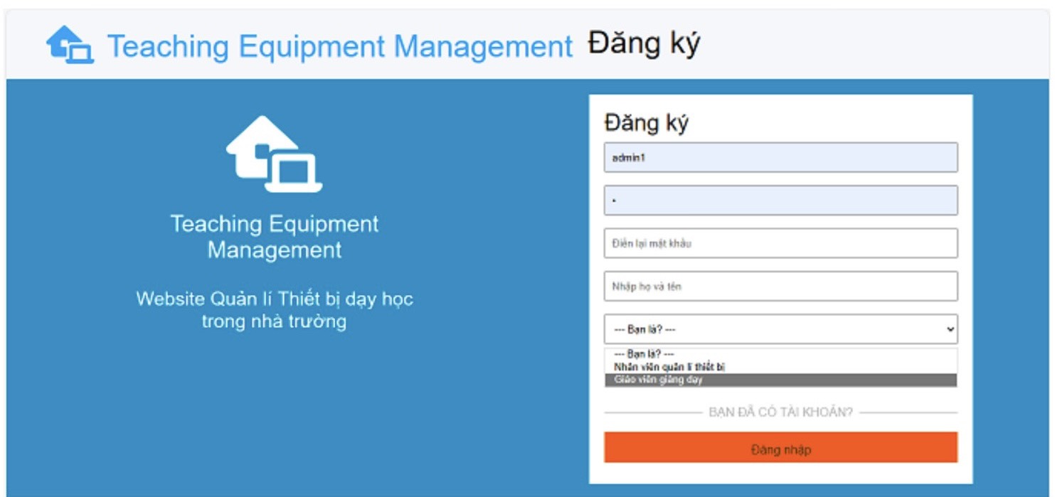 Xây dựng Website Quản lí thiết bị dạy học trong nhà trường