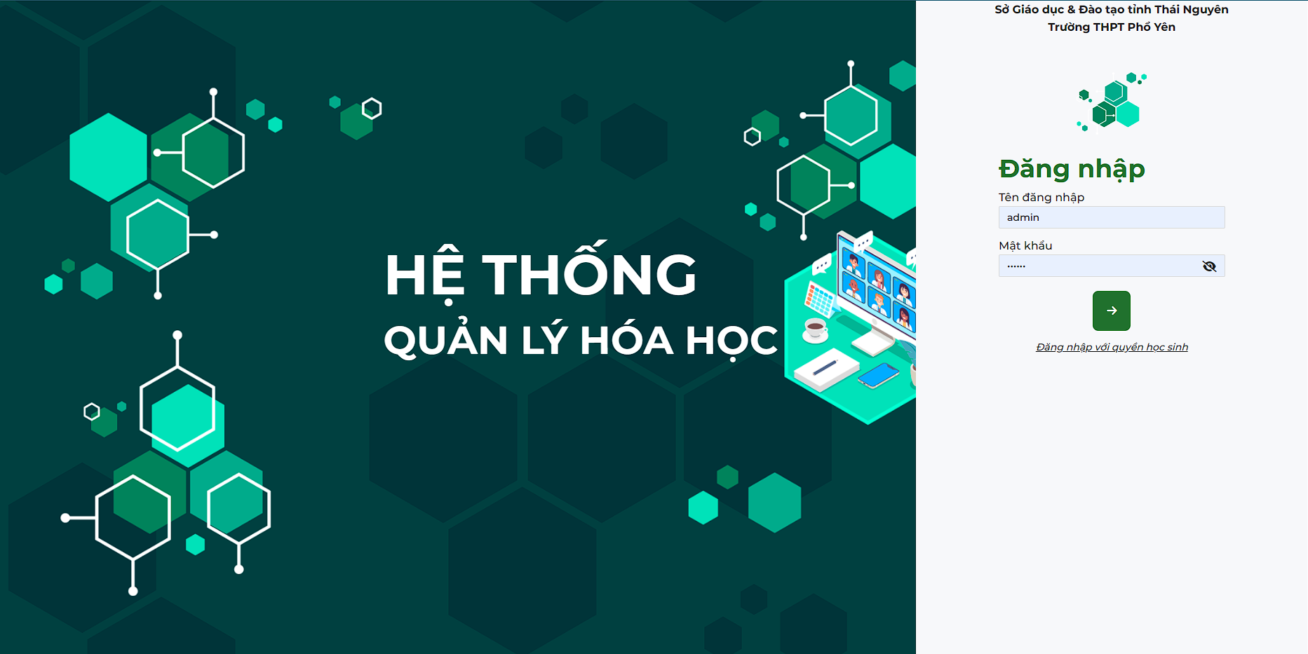 Hệ thống quản lý chức năng phòng thí nghiệm Hóa học