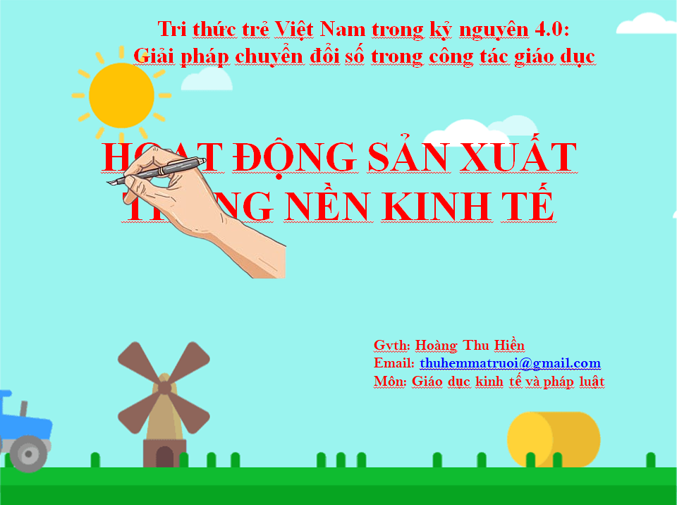 Thiết bị dạy học: Hoạt động sản xuất trong nền kinh tế