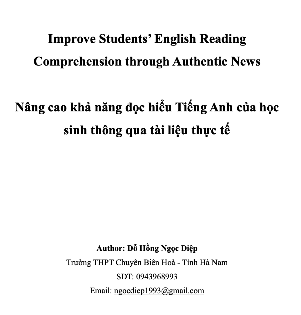 Improve Students’ English Reading Comprehension through Authentic News