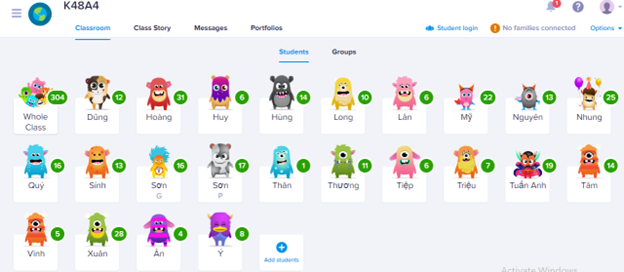 Ứng dụng phần mềm ClassDojo trong việc quản lý lớp học, tạo tiết học hiệu quả cho học sinh khối ABC trường Dự bị Đại học Dân tộc Trung ương