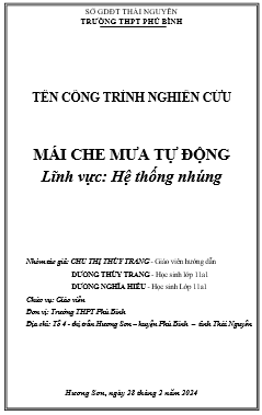 Mái che mưa tự động