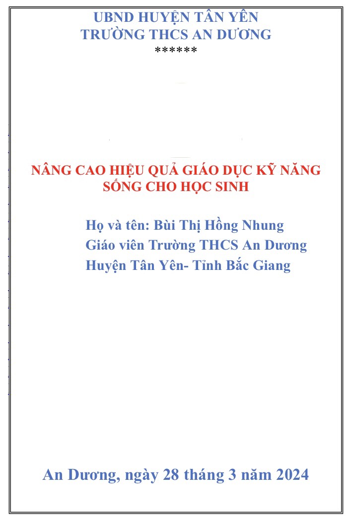 Nâng cao hiệu quả giáo dục kỹ năng sống cho học sinh