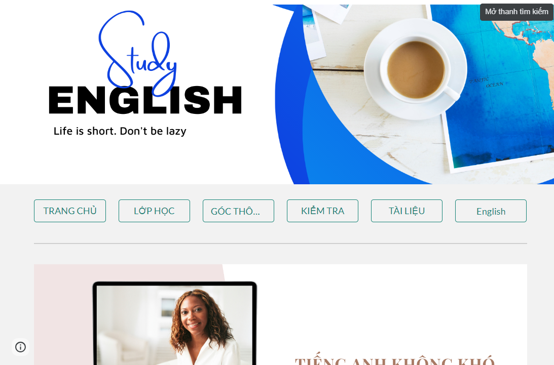 Thiết kế website Tiếng Anh trực tuyến