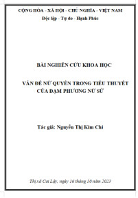 Vấn đề nữ quyền trong tiểu thuyết của Đạm Phương nữ sử