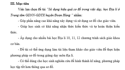 Sử dụng hiệu quả sơ đồ trong việc dạy, học Địa lí ở Trung tâm GDNN – GDTX huyện Đoan Hùng